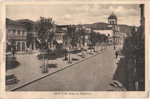 Santos São Paulo Brazil Praça da Republica Republic Square Vintage Postcard - Picture 1 of 2