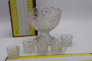 Miniature Punch Bowl EAPG Children's Toy Dish Set - Picture 1 of 7