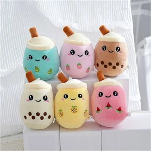 Plush Doll Bubble Tea Keychain Fruit Tea Boba Doll Plush Toys Birthday Gifts - Picture 1 of 20