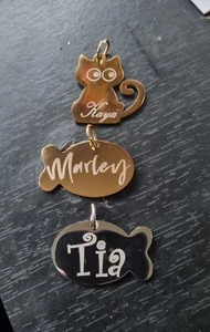 Gravierte Haustier-Tags personalisierte Ausweis-Tags Name Disc Tier Katze Halsband Etikett - Bild 1 von 3