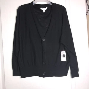 NEW Time And True V Neck Cardigan Black Blue Size Small 4/6 Woman’s - Picture 1 of 7