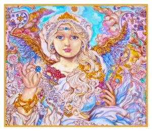 Patrón de punto de cruz contado Angel of Blue Cristales contemporáneo Yumi Sugai - Imagen 1 de 4