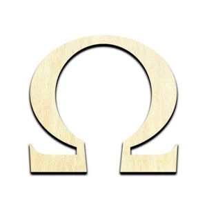 Omega Symbol Laser Cut Out Unfinished Wood Shape Craft Supply - Picture 1 of 6