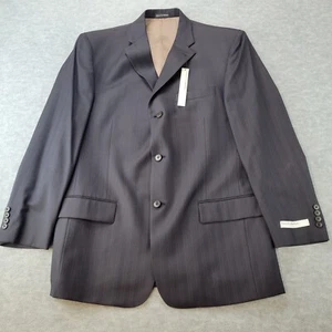 PERRY ELLIS PORTFOLIO Brown Pinstripe Wool/Silk Sport Coat Blazer Mens 42R NWT - Picture 1 of 11