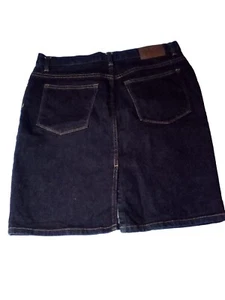 Lauren Ralph Lauren Denim Jean Skirt Womens Size 12P Dark Wash Heavyweight - Picture 1 of 10