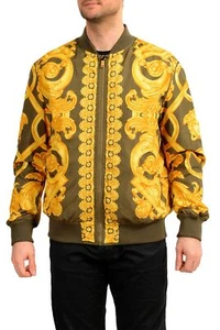 Versace Men's Reversible Full Zip Padded Bomber Jacket US L IT 52 - Picture 1 of 10