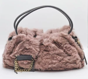 ROBERTA GANDOLFI - Rabbit Fur handbag - New - Pinky/Mauve/Beige - Picture 1 of 9