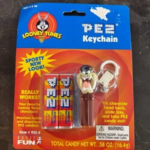 Dispensador PEZ - Looney Tunes Taz Llavero Cardado Diablo Tazmano con Caramelo - Imagen 1 de 3