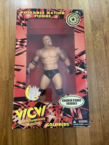 Vintage KB Toys 1998 12” WCW WWF Goldberg Signature Series Poseable Figure NEW Cover