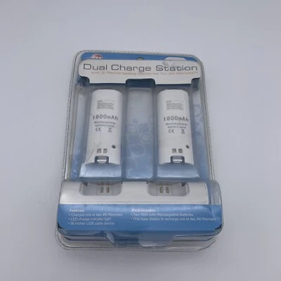 CTA: Dual Charge Station; Controller Charging Docks Nintendo Wii 2 new batteries - Image 1 of 4