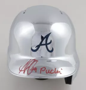 Ozzie Albies Signed Chrome Batting Mini Helmet Inscribed Puchi Beckett Holo - Picture 1 of 5