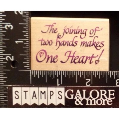 Stampendous Rubber Stamps H079 THE JOINING OF TWO HANDS MAKES ONE HEART #2301 - Image 1 of 2
