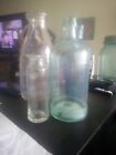Two O P Embossed Bottle Flaired Lip Aq & Clear 1840'S 1860'S Square Round Pontil