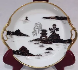 Nippon handbemalt Schmuckschale mit 2 Griffen - Bild 1 von 12