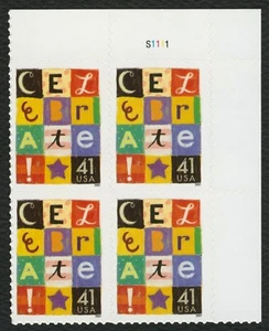 #4196 41c Celebrate, Plate Block [S1111 UR] Mint **ANY 5=FREE SHIPPING** - Picture 1 of 1