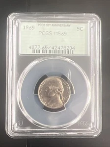 Jefferson Nickel 1965 graduación profesional MS65 - Imagen 1 de 2