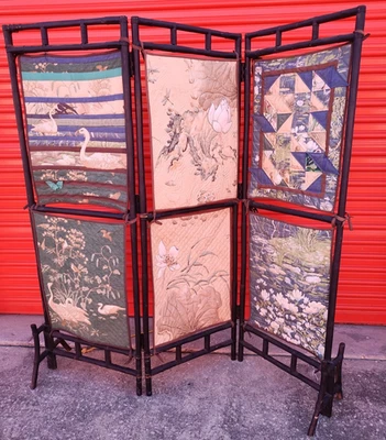 Gansos divisores de habitación con pantalla de tres paneles de Asia oriental Foto 1 de 4