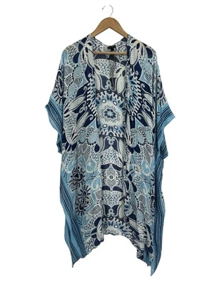 Coco + Carmen синий узор плавать чехол открытый передний кафтан OS новый с Ярлыками - Изображение 1 из 4