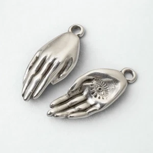Evil Eye Hand Pendant, 4-Pack Silver Mystical Protection Symbol, Spiritual DIY - Picture 1 of 7