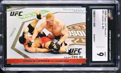 2009 Topps UFC Round 1 - Brock Lesnar #81 Rookie 1st Card RC WWE CGC 9 MINT  - Image 1 of 2