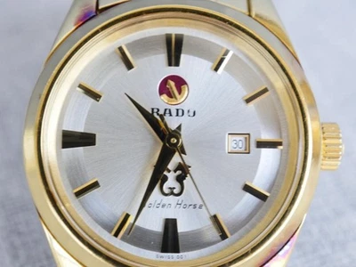 Rado Golden Horse Watch Men Automatic Gold Round Date Swiss Made Vintage Japan - Image 1 of 4