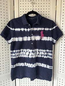 VTG 2000s Polo Ralph Lauren Shirt Blue Tie Dye Short Sleeve Unsized Women's M? - Picture 1 of 6