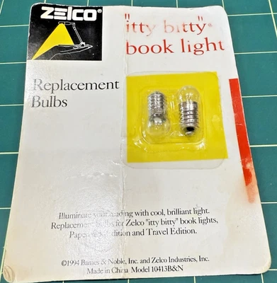 Zelco "Itty Bitty" Libro Luz LITE (2) Bombillas de repuesto 1,44 W - 4,8 V #10413B&N Foto 1 de 4