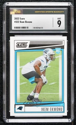 2022 Score Rookies Ikem Ekwonu #322 CSG 9 Mint Rookie RC - Image 1 of 2