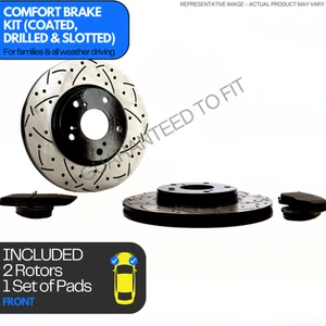 Brake Pads and Drilled Disc Rotors for Honda CR-V Crosstour Accord OEWWD - Picture 1 of 8