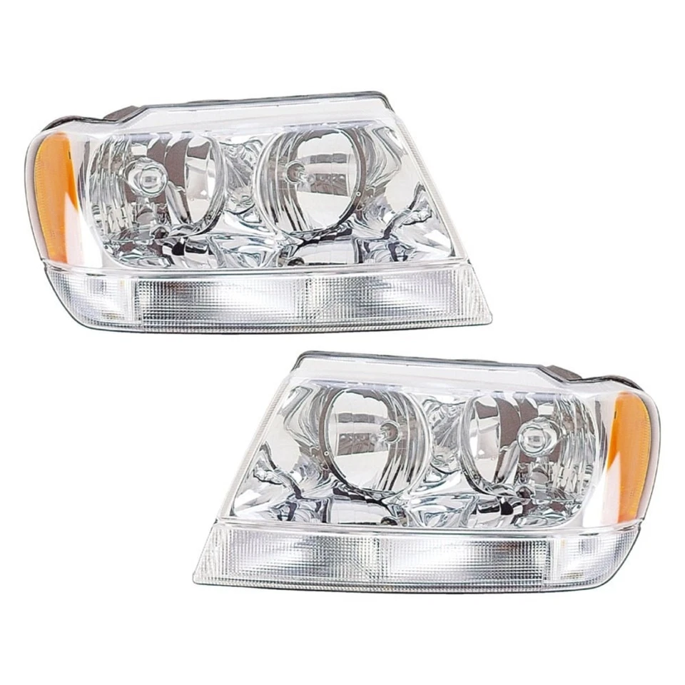For Jeep Grand Cherokee 99-04 Driver & Passenger Side Replacement Headlight Set - Image 1 of 1