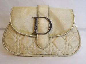 Vtg Christian Dior Parfums Ivory Quilted Baguette Clutch Makeup Pouch - Picture 1 of 15