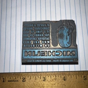 Printing Block “ Michelin Tire “ Early Advertising Rare!! - Picture 1 of 8