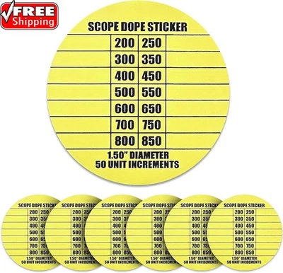 7 Scope DOPE Stickers for Long-Range Shooting- Rifle Scope Sticker Can Be Used W - Image 1 of 4