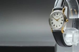 Near MINT Seiko 1N01-0BX0 Gold Steel Two-Tone Round Quartz Womens Watch JAPAN - Picture 1 of 10
