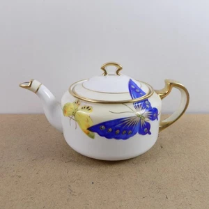 Noritake Nippon Butterfly Teapot Antique Japanese Porcelain 8.5"x4.25" VGC - Picture 1 of 7