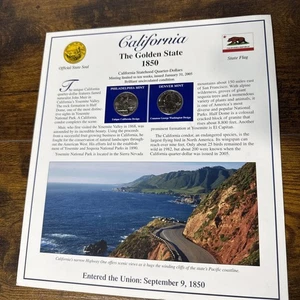 2005 California State Quarter P&D Postal Society Stamped Commemorative Page - Picture 1 of 10