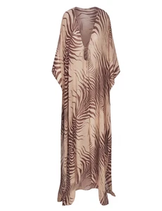 NWT SKIMS X Roberto Cavalli Long Zebra Print Kaftan Coverup XL - Picture 1 of 2