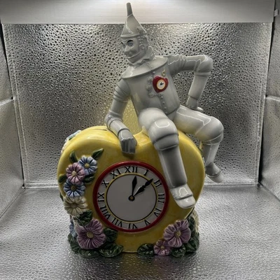Vintage Enesco O Mágico de Oz Homem de Lata Cerâmica Floral Relógio Banco de Moedas 1999 - Imagem 1 de 4