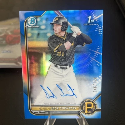 2022 Bowman - Chrome Prospect Autographs Jack Suwinski Blue Refractor /150  - Image 1 of 2