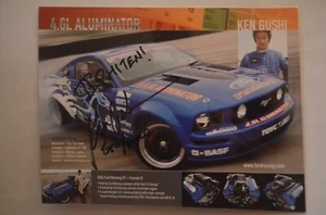 Signierte Ken Gushi laminierte Fotokarte professioneller Drift-Rennfahrer - Bild 1 von 10