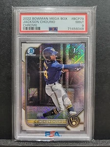 2022 Bowman Mega Box Chrome Jackson Chourio Chrome 1st #BCP79 RC MOJO PSA 9 MINT - Bild 1 von 2
