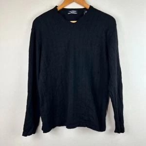 Vtg Brandini Men’s Preppy Black 100% Merino Wool Italian Sweater Size XL(Shrunk) - Picture 1 of 7