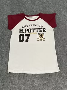 Harry Potter Shirt Girls 7-8 Years Beaded Gryffindor Captain Tee Shirt N295 - Picture 1 of 7
