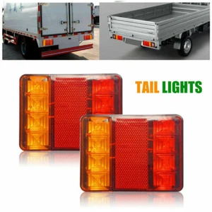2PC 12V LED Rear Tail Lights Indicator Stop Light Trailer Caravan Van Truck Lamp - Picture 1 of 12