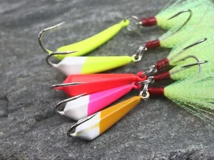 5Pcs Pompano Fishing Jig Head with Flash Teaserhooks Surf Fishing Jigs 1/2oz - Picture 1 of 10