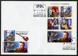 Sierra Leona 2022 75th Anniversary Of David Bowie Hoja Primer Día Cubierta - Imagen 1 de 1