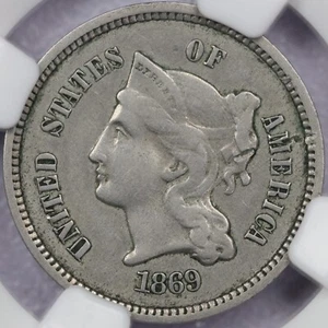 1869 J-676 Pattern Three Cent Nickel - NGC PF 40 - Picture 1 of 4