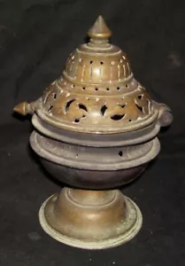 ORIGINAL Traditional Indian Bronze Incense Burner RARE COLLECTIBLE - Picture 1 of 3