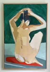 ZEITGENÖSSISCHES Figurengemälde Öl gerahmt Frau Akt Modern Original Amerikanisch - Bild 1 von 9