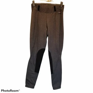 Kerrits Womens Black Gray Chevron Knee Patch Breeches Riding Pants Small - Picture 1 of 9